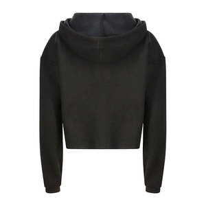 Casual Women's Winter Crop Hoodies Pullover Sweatshirt OEM Custom Front Logo Streetwear Wholesale - Product Image 6
