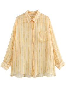 Blusa informal sólida ligera para mujer para Primavera Verano 2024 camiseta sin mangas con botones de manga larga de ajuste Regular 100% algodón transpirable - Product Image 6