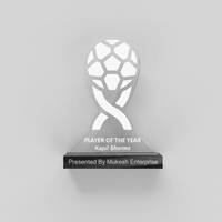 Trofeo Acrílico del Jugador del Año de Fútbol |   Premio Deportivo Grabado |   Placa de Reconocimiento Transparente y Pulida, Duradera, para Empresas
