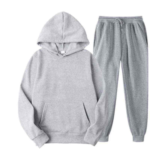 Nouveauté Ensemble survêtement à capuche pour homme en deux pièces pour l'hiver Respirant Uni Teint en polyester/coton Pantalon de jogging - Product Image 5