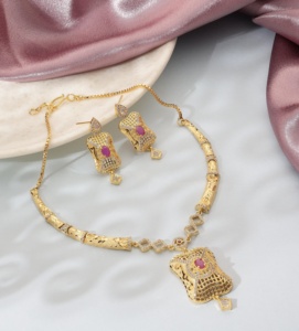 Joyería de piedra AD, conjunto de joyería de oro, joyería tradicional, conjunto de collares de piedra AD, joyería llena de oro Oro Joyeria - Product Image 2