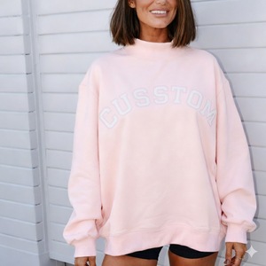 Sudaderas con Capucha Largas de Invierno para Mujer, Personalizadas, Cómodas, de Felpa de Algodón Grueso, con Apliques Bordados en la Parte Delantera y Cuello Alto Simulado - Product Image 1