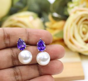 Pendientes de Plata de Ley de la Mejor Calidad, con Piedras de Moissanita, Diseño Moderno y Elegante para Bodas y Otras Ocasiones - Product Image 2