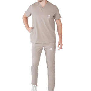 Uniforme médical à manches courtes, col en V, uniforme d'infirmière de médecin, ensembles d'uniformes à manches courtes, uniforme médical solide et décontracté - Product Image 1