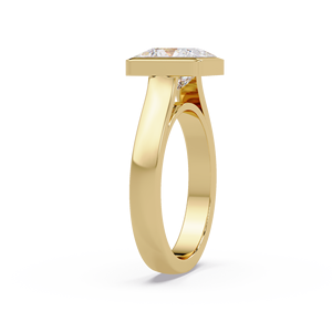 Anillo Moderno de Oro de 14K con Diamante Cultivado en Laboratorio, Corte Princesa, Engaste Solitario, Anillo de Compromiso, Joyería de Boda al por Mayor - Product Image 3
