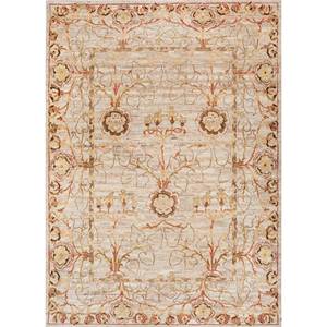 Tapis en laine afghane noué à la main Erbe Ivory, motif floral abstrait, rectangulaire, pour salon ou couloir, modèle LSEA-1002 - Product Image 1