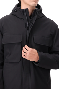Veste en toile imperméable pour homme, grande taille, avec capuche et fermeture éclair, conçue pour la randonnée, le trekking, les voyages en ville, emballage en tambour - Product Image 4