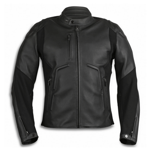 Top Notch Men's Soft Black Genuine Cowhide Leather Racing Motorbike Jacket Breathable Winter Touring Windproof Motorcycle Jacket - Product Image 1