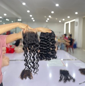 ผมต่อแบบหยักศกสองชั้นผมมนุษย์จากเวียดนามมีสีธรรมชาติเป็นลอนลึก - Product Image 1