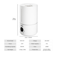 Humidificateur d'air à ultrasons de grande capacité 4.5L, volume de brume réglable intelligent, grand réservoir d'eau