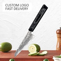 Couteau de cuisine de 6 pouces en acier Damas M390, couteau utilitaire japonais à éplucher, manche en résine de fibre de carbone, pour la cuisine à la maison