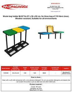 Hot Selling Made in Italy Rectangular Shape Plastic Material Sustainable Waste Bins With <b>Certification</b> - Product Image 6