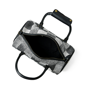 กระเป๋าเดินทางของผู้หญิงสุดหรูพร้อมสายสะพายไหล่ถอดได้ผ้าแจ็คการ์ดหนาและหนังวัวที่ทันสมัยมีซิปปิด - Product Image 5