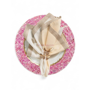 แผ่นรองจานสีชมพูทำจากมุกธรรมชาติที่เป็นมิตรต่อสิ่งแวดล้อม สนับสนุนการใช้ชีวิตอย่างยั่งยืนในบ้าน จากประเทศเวียดนาม - Product Image 2