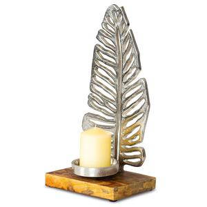 Fabricant d'un ensemble de bougeoirs décoratifs en métal personnalisés avec base en bois Décoration de la maison Exportateur personnalisé - Product Image 2