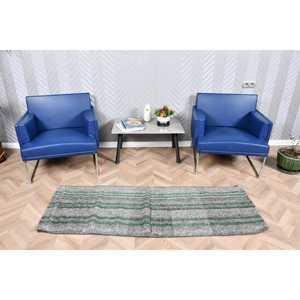 2x5.8 ft Vintage <b>Rug</b>, <b>Runner</b> Turkish <b>Rug</b>, Gray Solid <b>Rug</b> - Product Image 1