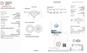 เพชรทรงกลมทรงรีสีชมพูพร้อมที่เจาะด้วยเลเซอร์มาตรฐาน IGI - Product Image 5