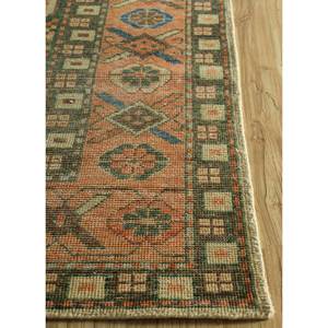 Erbe Hand Knotted Wool <b>Rugs</b> Red Orange Geometric Abstract Pattern Classic <b>Boho</b> Style Big Rectangle for Home Hallway GS-7061 - Product Image 4