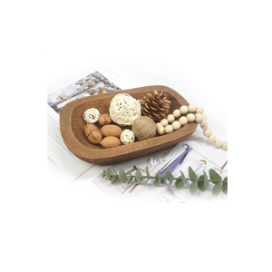 Guirnalda de cuentas, artículo decorativo, tazón de masa de madera de acacia, tazón de mimbre, mesa de cena, artículo decorativo - Product Image 3