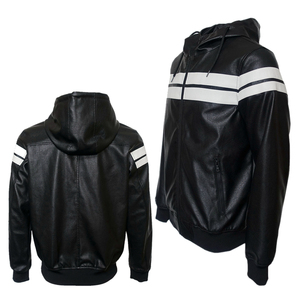 Veste zippée vintage en cuir véritable vieilli, imperméable, écologique, coupe-vent, pour homme, coupe ajustée, style motard, chaude pour l'hiver - Product Image 1