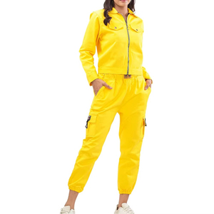 Conjunto Deportivo de Dos Piezas con Capucha y Estampado Floral Informal para Mujer, con Cremallera, Transpirable, 100% Algodón - Product Image 2