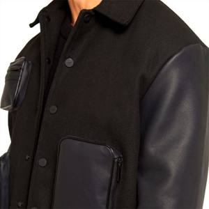 Veste universitaire pour homme - Col montant - 100% laine - Durable et confortable - Imperméable et coupe-vent - Activités de plein air en hiver - Product Image 5