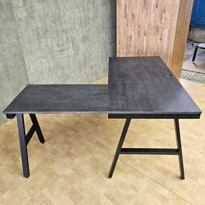 ACONCEPT HBAC017 Luxury Modern L-Shaped <b>Desk</b> 140cm Main Tabletop Steel Legs Melamine Wood Office Furniture Assembly Required - Product Image 4