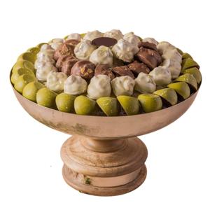 Bol de service à chocolat en métal martelé doré de luxe pour le mariage et tous les événements Plateau à dessert décoratif rond élégant - Product Image 3
