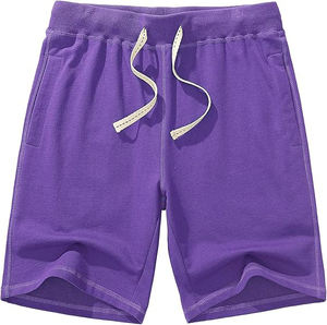 Pantalones Cortos de Lana para Hombre, 100% Algodón, Color Sólido, Ecológicos, Transpirables, Tejido Suave, Casuales, Cómodos, Cintura Elástica, Ligeros, Duraderos - Product Image 1