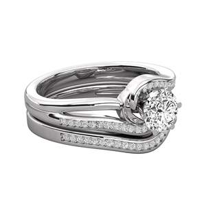 ラウンドカットダイヤモンドスワール婚約指輪 - Product Image 2