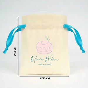Personalized Turquoise Velvet Rose <b>Drawstring</b> <b>Pouch</b> with Screen Printing Recyclable for Storing Necklaces Gems-4 X 5 Inches - Product Image 2