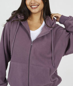 Sudadera con Capucha y Cordón Ajustable con Lavado Ácido de Invierno y Logotipo Personalizado para Mujer - Estilo Urbano, Proveedor Mayorista de Forro Polar Ecológico al Mejor Precio - Product Image 2