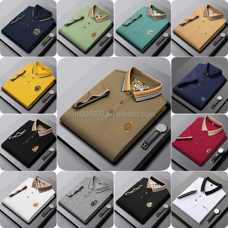 2023 new summer men's business polo shirt 200g polo t-shirt short-sleeve wholesale