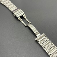 Bracelet de montre connectée en acier inoxydable 316L, à boucle solide, 3 maillons coniques, finition miroir, fait main, avec logo personnalisé, qualité supérieure