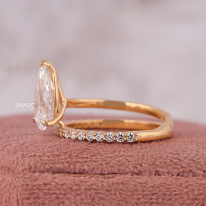 แหวนหมั้นเพชรทรงลูกแพร์ 2.00 กะรัต ความสะอาดระดับ F VVS เพชรเลี้ยงในห้องปฏิบัติการ สำหรับผู้หญิง หรูหรา ได้รับการรับรองจาก IGI ทองคำขาว 18k - Product Image 3