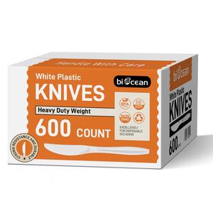 Biocean Couteau jetable en plastique blanc mini biodégradable résistant 7,4 pouces - 600/paquet - Product Image 1
