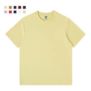 Gran oferta de fábrica, logotipo personalizado, ropa de calle de algodón Vintage de gran tamaño, técnica de lavado ácido, camiseta pesada preretráctil de 230G para hombres - Product Image 3