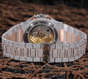 High Quality Design Elegant Hip Hop Iced Out Stainless Steel Moissanite Diamond Glass Charm <b>Watches</b> for <b>Men</b> and Women - Product Image 3