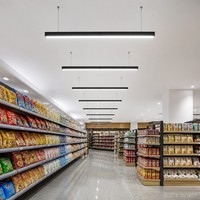 Luminaire linéaire LED suspendu en aluminium pour allée de supermarché 1200 mm, intensité variable 6000K, lampe de plafond commerciale