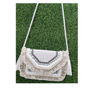 Última colección, bolso de mano de estilo bohemio indio con cuentas de diseñador para compras nocturnas, bolso de hombro tipo mensajero hecho a mano para mujer - Product Image 2