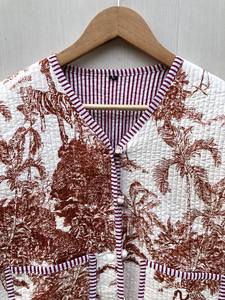 Chic manteau d'hiver pour femmes TNT tissu veste courte détachable Suzani broderie matelassé imprimé coton remplissage bouton solide - Product Image 3