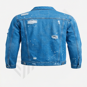 Custom Unisex Denim Jacket Coat <b>Jean</b> <b>Work</b> Jacket Distressed Acid Wash Denim Jacket for <b>Men</b> Fashion Durable Streetwear - Product Image 2