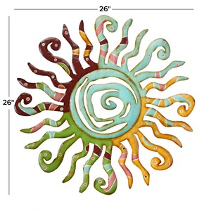 Décoration murale florale en métal pour la maison Sculpture en fer faite à la main élégant salon chambre panneau d'accent intérieur - Product Image 2