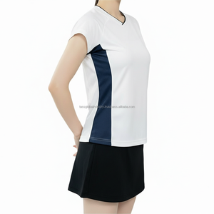 ชุดยูนิฟอร์มแบดมินตันผู้หญิงแบบสั่งทำ OEM ชุดเสื้อผ้าแบดมินตันมืออาชีพสำหรับสุภาพสตรี เสื้อคอวีระบายอากาศได้ดี - Product Image 3