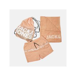 Set da bagno 3 pezzi <span class=keywords><strong>Jack</strong></span> & <span class=keywords><strong>Jones</strong></span> da <span class=keywords><strong>uomo</strong></span>, rosa, taglia XXL, in poliestere, con borsa da spiaggia con coulisse <span class=keywords><strong>e</strong></span> asciugamano stampato, pantaloncini da bagno estivi - Product Image 1