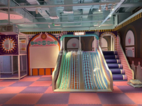 Équipement de terrain de jeu intérieur commercial pour enfants, château de princesse personnalisé, aire de jeux souple avec fosse à balles et toboggan arc-en-ciel