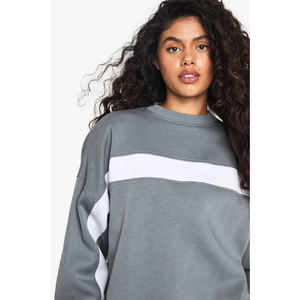 Sweat-shirt surdimensionné pour femme en coton 100 %, col rond, avec logo 3D premium, vente en gros, modèle vierge, best-seller - Product Image 1