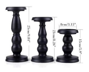 Ooden-Soporte de vela para mesa de boda, decoración del hogar, color negro - Product Image 5