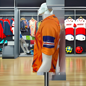 Camiseta de fútbol con estampado de transferencia de calor y cuello redondo de poliéster 100%, camiseta de fútbol, nombre de equipo personalizado para ropa de equipo Unisex para adultos - Product Image 4