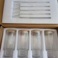 INSETLAN Lot de 4 gobelets en verre épais de 20 oz motif fleur de bégonia, étanches, compatibles lave-vaisselle, avec couvercles et pailles pour boissons